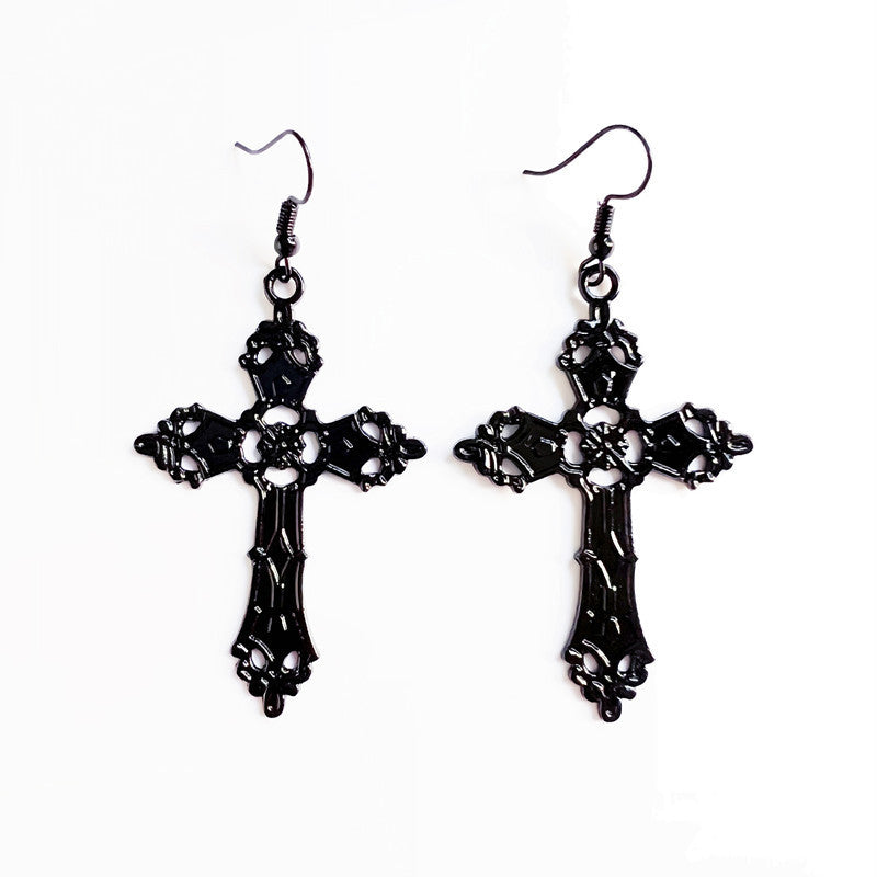 Wholesale Vintage Gothic Cross Alloy Earrings